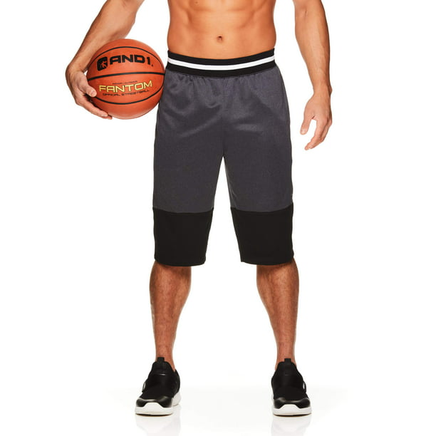 AND1 Mens Basketball Gym & Running Shorts w/Elastic Waistband & Pockets